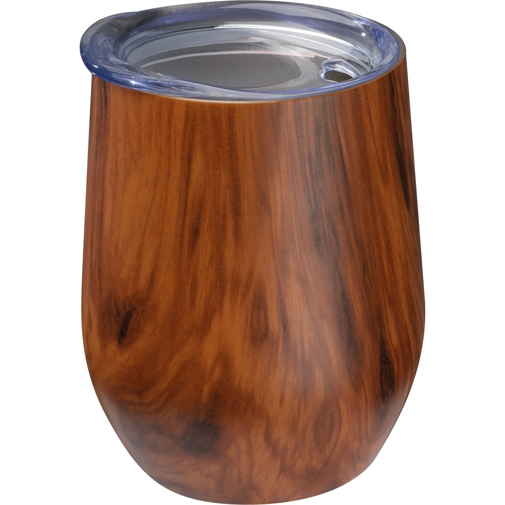 Stalen beker met hout look Brighton